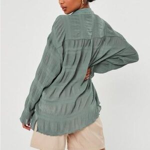 PETITE OVERSIZED CRINKLE SHIRT mint